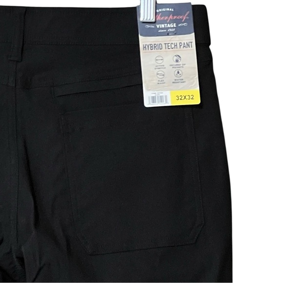 Weatherproof Hybrid Tech Pants 32x32 Black Water Resistant Pockets Stretch NWT - Picture 8 of 8